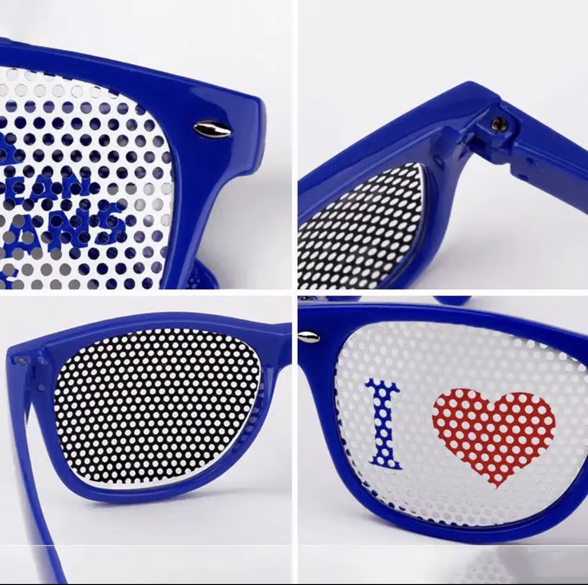 Détails de finition d'une paire de lunettes sténopé personnalisée